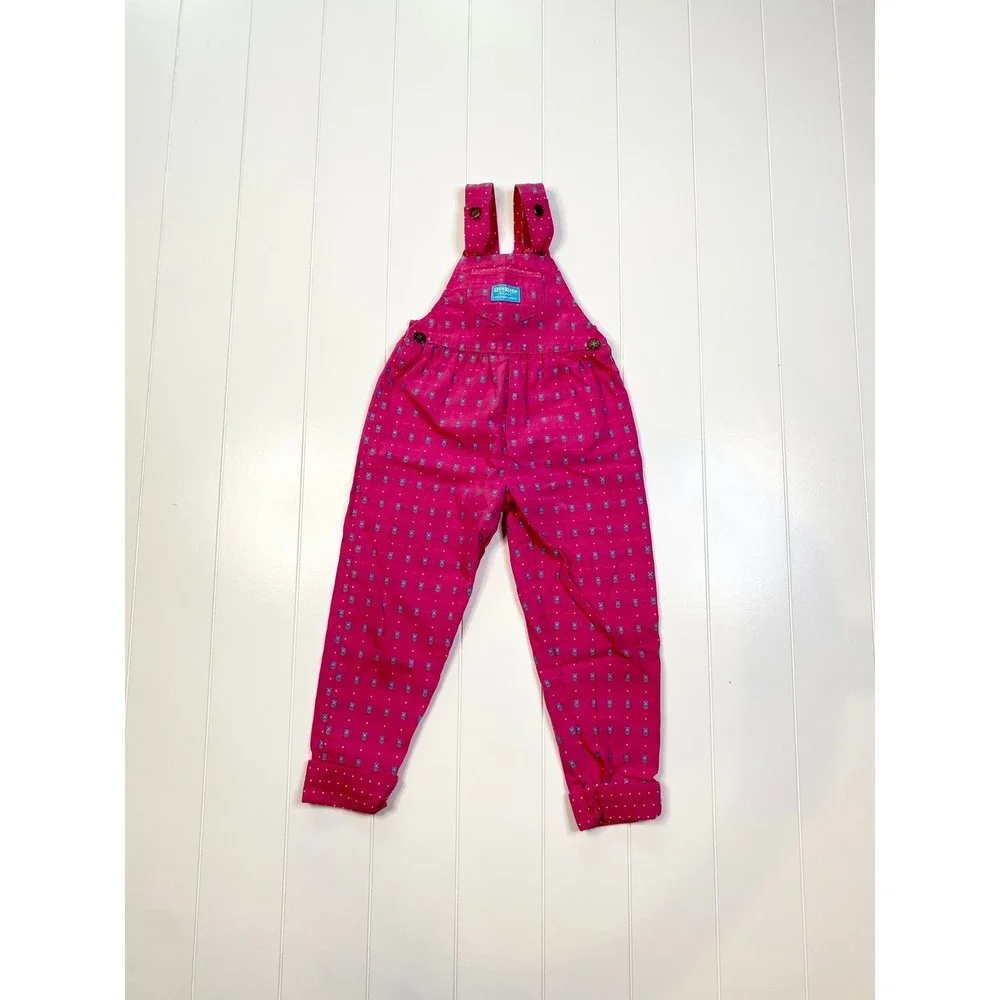Vintage Oshkosh BGosh‎ Floral Overalls, Size 5, Made in USA